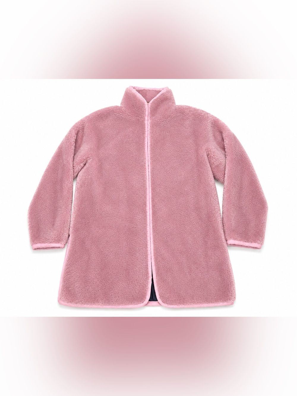 J.Crew Pink Faux Fur Teddy Coat Jacket Women’s Small Full Zip Sherpa Plush